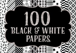 100 Black And White Digital Patterns Bundle