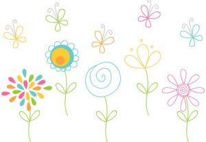 Doodle Flowers Hand Drawn Floral Vector Clip Art Set