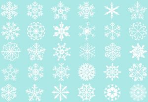 Individual Snowflakes Vector Clip Art Set