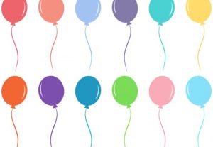 Birthday Party Balloons Vector Clip Art Set