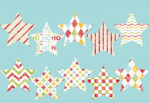 Christmas Stars Pattern Star Clip Art Set