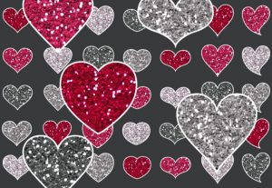 Glitter Hearts Clip Art Set