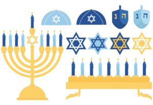 Jewish Hanukkah Vector Clip Art Set