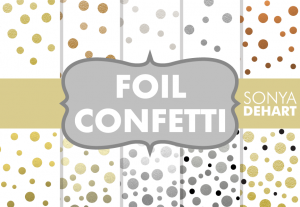 Foil Confetti On White Border Pattern Pack