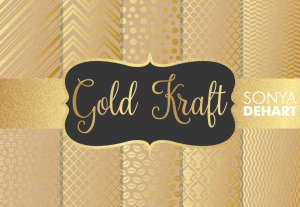Gold Foil Kraft Paper Pattern Pack