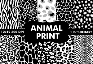 Black And White Animal Print Pattern Pack