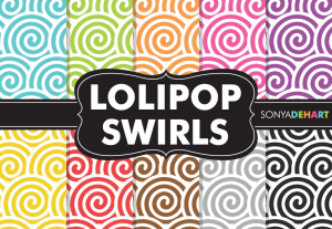 Lollipop Candy Swirls Pattern Pack