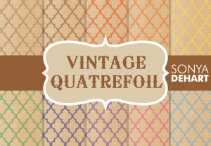 Vintage Quatrefoil Lattice Digital Pattern Pack
