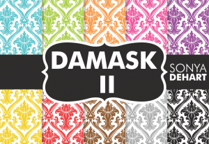 Elegant Inverted Damask Pattern Pack