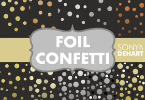 Foil Confetti Metallic Dots Border Pattern Pack
