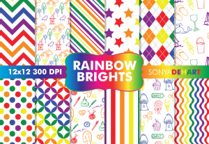 Rainbow Brights Digital Pattern Pack