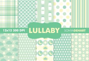 Lullaby Green Baby Pattern Backgrounds