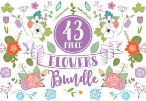43 Piece Clip Art Flowers Bundle