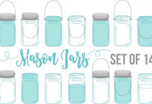 Mason Jars Vector Clip Art Set